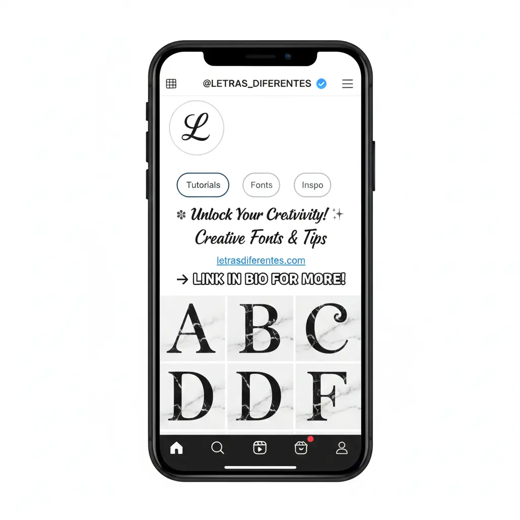 fontes para instagram perfil bio